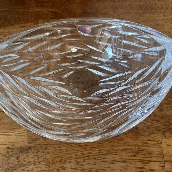 Vintage Rogaska Crystal Art Glass Bowl Hand Cut Slovenia Modern‎ Wavy Design - Picture 4 of 6